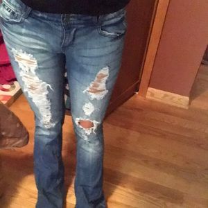 Indigo Rein distressed bootcut jeans